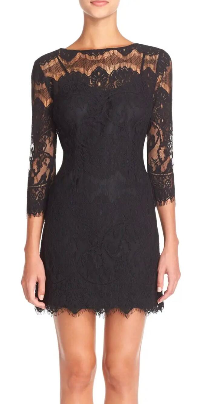 BB Dakota Natalia Black Lace Mini Dress Size 0